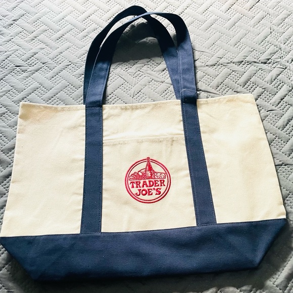 Trader Joe’s Canvas Tote Bag NEW Reusable Eco Bag Grocery Bag - NWT - Heavy Duty - Picture 8 of 9